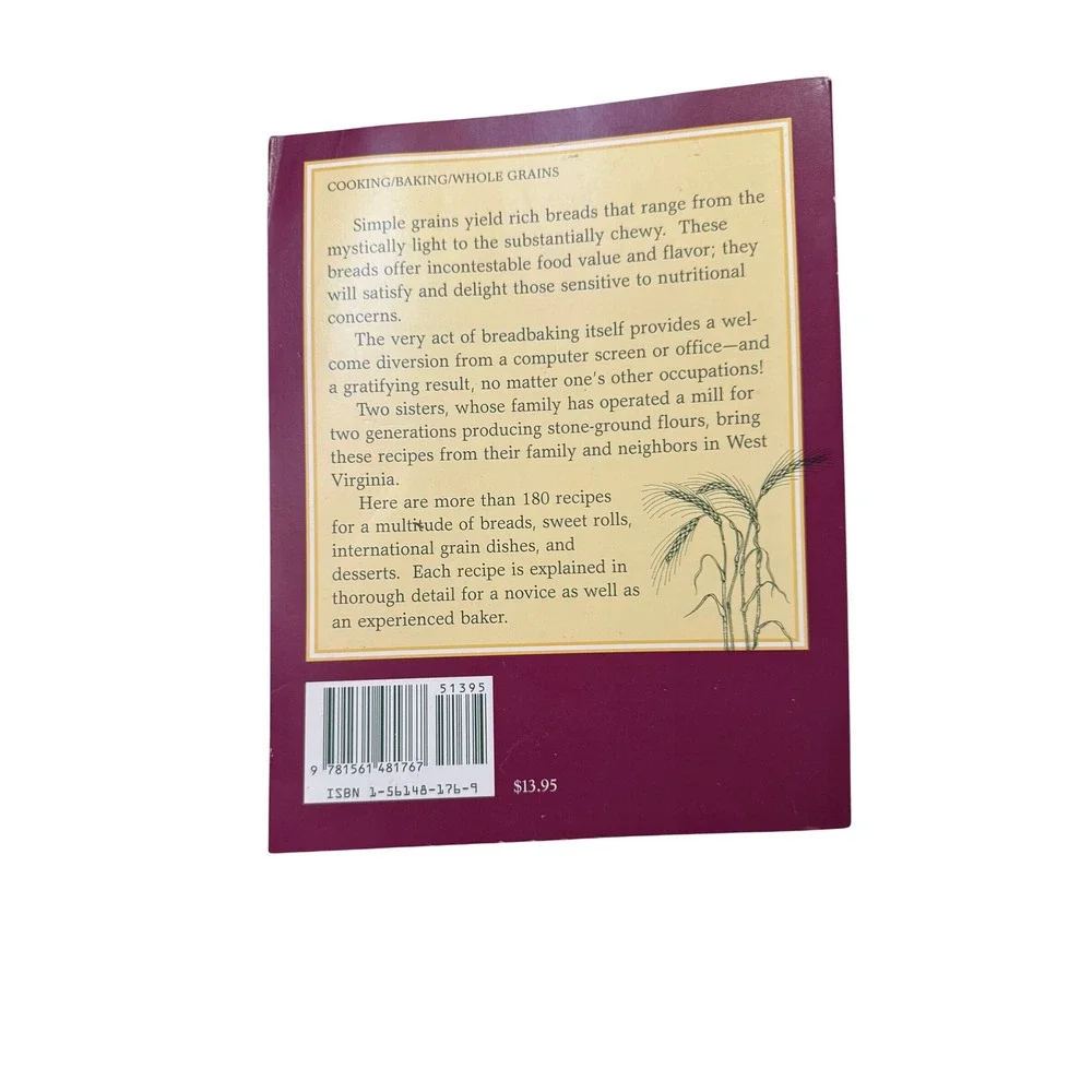Recipes from the Old Mill Baking with Whole Grains Cookbook 1995 Cottagecore